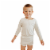 Organic Neutral Long Sleeve Bodysuit in Natural Undyed Cotton - Natural Perspective: front