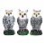BIRD BLINDER Fake Owl Decoy Set of 3 Gray - Scare Birds Away! Perspective: front