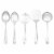 Premium Stainless Steel Hammered Mini Kitchen Utensils, 5 Piece Set Perspective: front