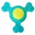 JoJo Modern Pets Eco-Friendly TPR 3-Bone Tennis Ball Squeak Chew Dog Toy Perspective: front