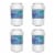 GE MWF 4PK Refrigerator Water Filter Compatible by BlueFall Perspective: front