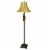 ORE International Modern Polyresin Floor Lamp with Linen Shade in Gold Perspective: front