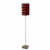 ORE International 66  Tall Metal Floor Lamp with Black and Red Shade in Silver Perspective: front