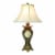 ORE International Metal Table Lamp with Gold Leaves in Espresso Perspective: front