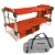 Disc-O-Bed Youth Kid-O-Bunk Benchable Double Cot with Storage Organizers, Red Perspective: front