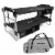Disc-O-Bed Youth Kid-O-Bunk Benchable Double Cot with Storage Organizers, Black Perspective: front