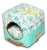 Touchdog Floral-Galore Convertible and Reversible Squared 2-in-1 Collapsible Dog House Bed Perspective: front