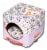 Touchdog Floral-Galore Convertible and Reversible Squared 2-in-1 Collapsible Dog House Bed Perspective: front