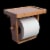 Bamboo Single Toilet Paper Holder with Shelf Perspective: front