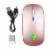"2.4GHz Wireless Optical Mouse USB Rechargeable RGB Cordless Mice For PC Laptop (rose) " Perspective: front