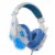 3.5mm Gaming Headset Mic LED Headphones Stereo Bass Surround For PC Xbox One PS4 (white-blue) Perspective: front