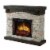 Muskoka Sable Mills Electric Faux Stone Fireplace - Grey Perspective: front