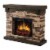 Muskoka Sable Mills Electric Faux Stone Fireplace - Tan Perspective: front