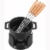 Staub Cast Iron 0.25-qt Mini Chocolate Fondue Set - Matte Black Perspective: front
