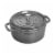 Staub Cast Iron 4-qt Round Cocotte - Graphite Grey Perspective: front