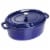 Staub Cast Iron Oval Cocotte, Dutch Oven, 5.75-quart, serves 5-6, Made in France, Dark Blue Perspective: front