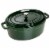 Staub Cast Iron Oval Cocotte, Dutch Oven, 5.75-quart, serves 5-6, Made in France, Basil Perspective: front