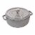 Staub Cast Iron 6-qt Cochon Shallow Wide Round Cocotte - Graphite Grey Perspective: front
