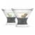 True Fabrications Host Freeze Cooling Martini Cups - Gray/Clear Perspective: front