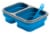Alpine Mountain Gear Collapsible 2-Compartment Container with Spoon/Fork - Blue Perspective: front