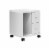 Printer Cart, Rolling File Cabinet, Mobile, Storage, Work, Laminate, White, Perspective: front