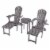 Oceanic Collection Adirondack Chaise Lounge Chair Foldable, cup and glass holder, built in ot Perspective: front
