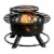 Shinerich Industrial Outdoor Circular Ranch Fire and Grilling Metal Pit, Black, 24 Perspective: front