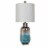 Blue Ava Table Lamp  32.5 Ht. Glass&Metal Teal Antique Brass Finish Perspective: front