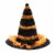 Simply Dog Extra Small-Small Striped Glittery Witch Hat Pet Accessory Perspective: front