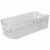 Stackable Medium Plastic Fridge Pantry and Closet Organization Bin with Handles Perspective: front