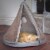 Petmaker 80-D070 18 dia. Removable Teepee Top Sleep & Play Cat Bed - Tan Perspective: front