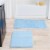 Lavish Home 2 Piece Memory Foam Striped Bath Mat Set - Blue Perspective: front