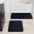 Lavish Home 2 Piece Memory Foam Striped Bath Mat Set - Black Perspective: front