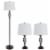 Set of 3 Metal Cage Matching Floor and Table Lamps with LED Bulbs Included Perspective: front