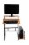 Mind Reader Rolling Sitting and Standing Reversible Workstation Desk - Black/Brown Perspective: front