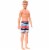 Mattel Barbie® Ken Beach Doll Wearing Striped Swimsuit Perspective: front