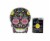 Holiday Home Black Skull Cross Pattern Light Up Wooden Table Décor Perspective: front