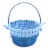 HH 8.5in Lined Bamboo Basket Blue Perspective: front