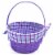 HH 8.5in Lined Bamboo Basket - Purple Perspective: front