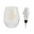 Holiday Home Iridescent Stemless Wine Glass with Santa Bottle Stopper Set Perspective: front