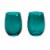 Holiday Home Green Tint Stemless Wine Glass Perspective: front