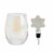 Holiday Home Iridescent Stemless Wine Glass with Snowflake Bottle Stopper Set Perspective: front