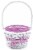 Holiday Home Easter Painted Polka Dot Lined Willow Basket - Purple Perspective: front