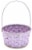 Holiday Home Easter Pearlized Bamboo Basket- Purple Perspective: front