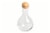 Dash of That Clear Glass with Wood Ball Stopper Decanter Perspective: front
