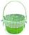 HH 8.5in Lined Bamboo Basket - Green Perspective: front