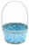 Holiday Home Easter Pearlized Bamboo Basket- Blue Perspective: front