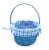 HH 7in Lined Bamboo Basket - Blue Perspective: front