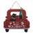 Holiday Home Red Truck with Black Dog and Christmas Tree Wall Hanging Christmas Décor Perspective: front