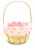 Holiday Home Easter 9” Bunny Print Lined Softwood Basket – Pink Perspective: front